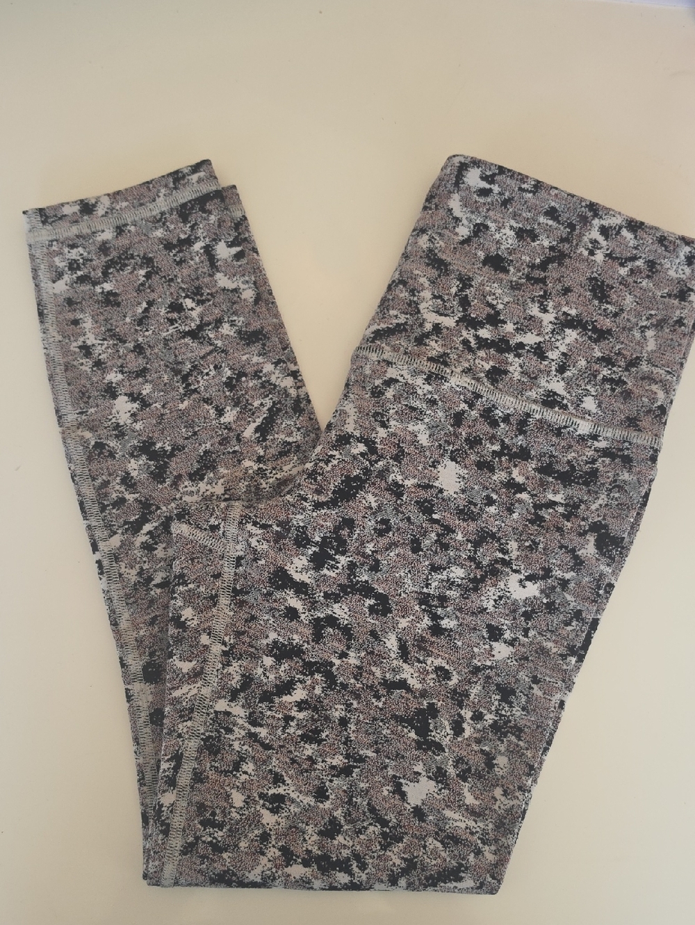 Athleta Neutral Speckle-Print Leggings - Black, Gray, Cream